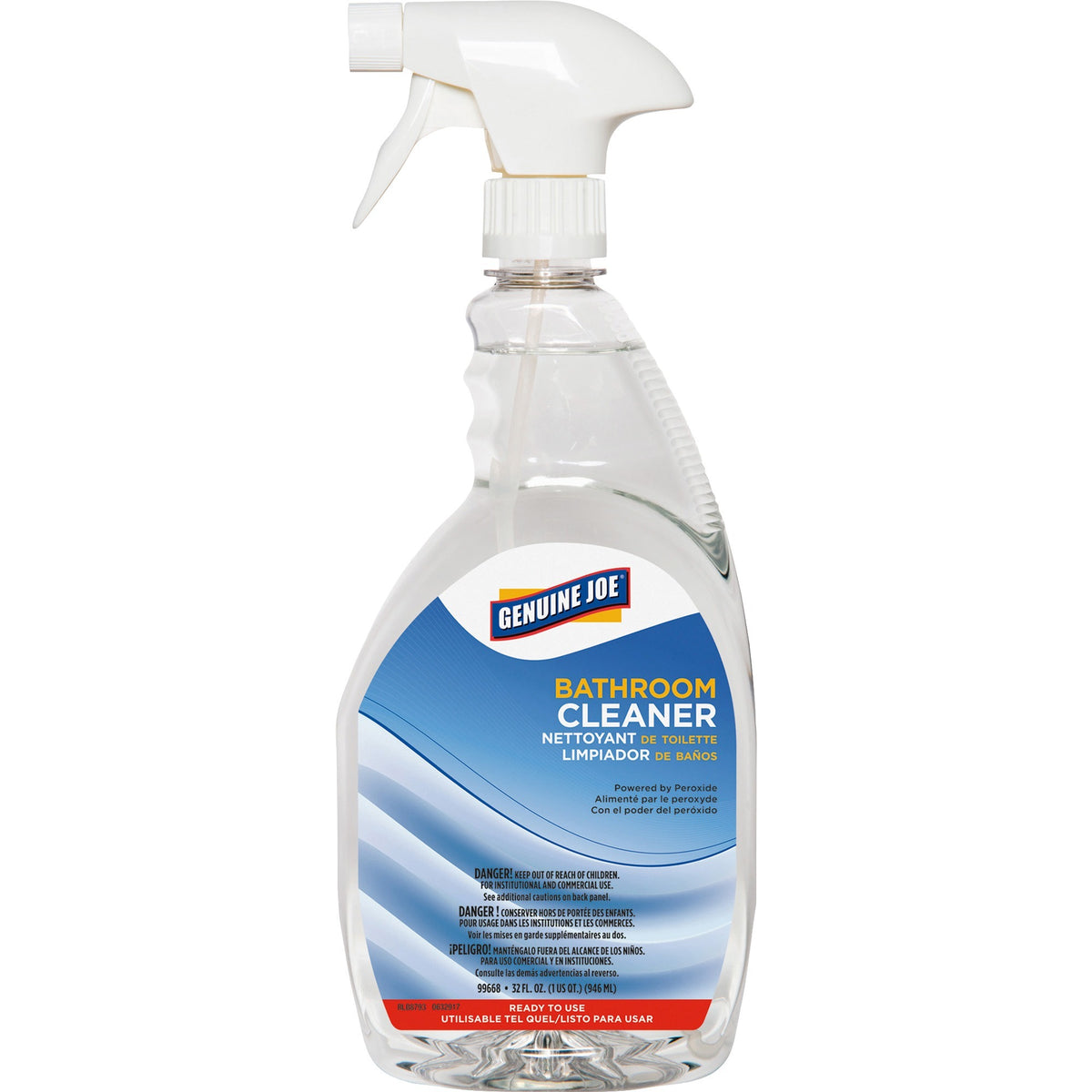 Genuine Joe Peroxide-Powered Bathroom Cleaner - Ready-To-Use - 32 fl oz (1 quart) - Recommended For: Soap Scum Remover -