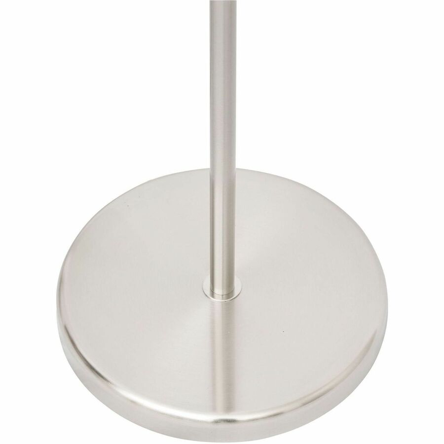 Lorell LED Contemporary Floor Lamp - 65" Height x 12" Width - 10 W LED Bulb - Brushed Nickel - Floor-mountable - Silver