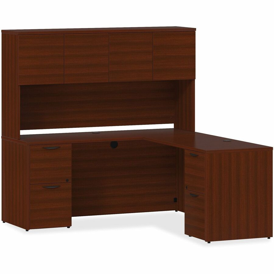Lorell Prominence 2.0 Hutch - 39" Height x 72" Width x 16" Depth - 4 Door(s) - Material: Particleboard - Finish: Mahogan
