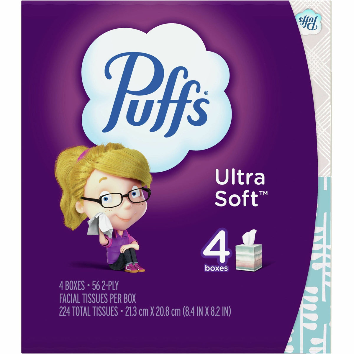 Puffs Ultra Soft Facial Tissue - 2 Ply - WhiteBox - 56/Box - 1 Pack