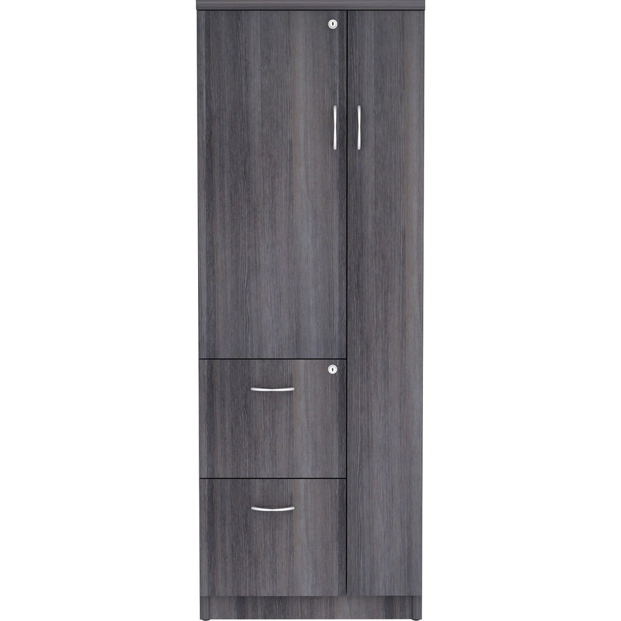 Lorell Essentials/Revelance Tall Storage Cabinet - 65.6" Height x 23.6" Width x 23.6" Depth - Total Drawer(s): 2 - 2 She
