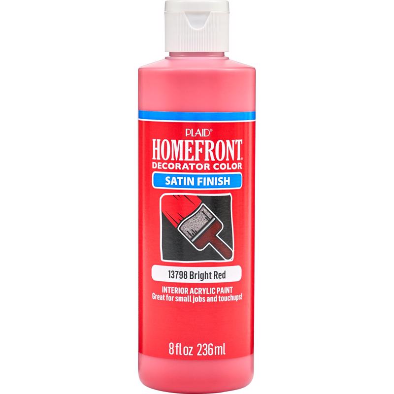 Homefront Satin Bright Red Craft Paint Interior 8 oz