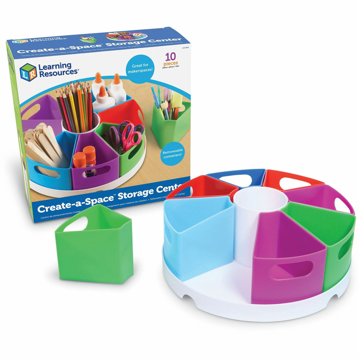 Learning Resources 10-piece Storage Center - 4.60" Height x 12" Width x 12" Length - Multi - 1 Each