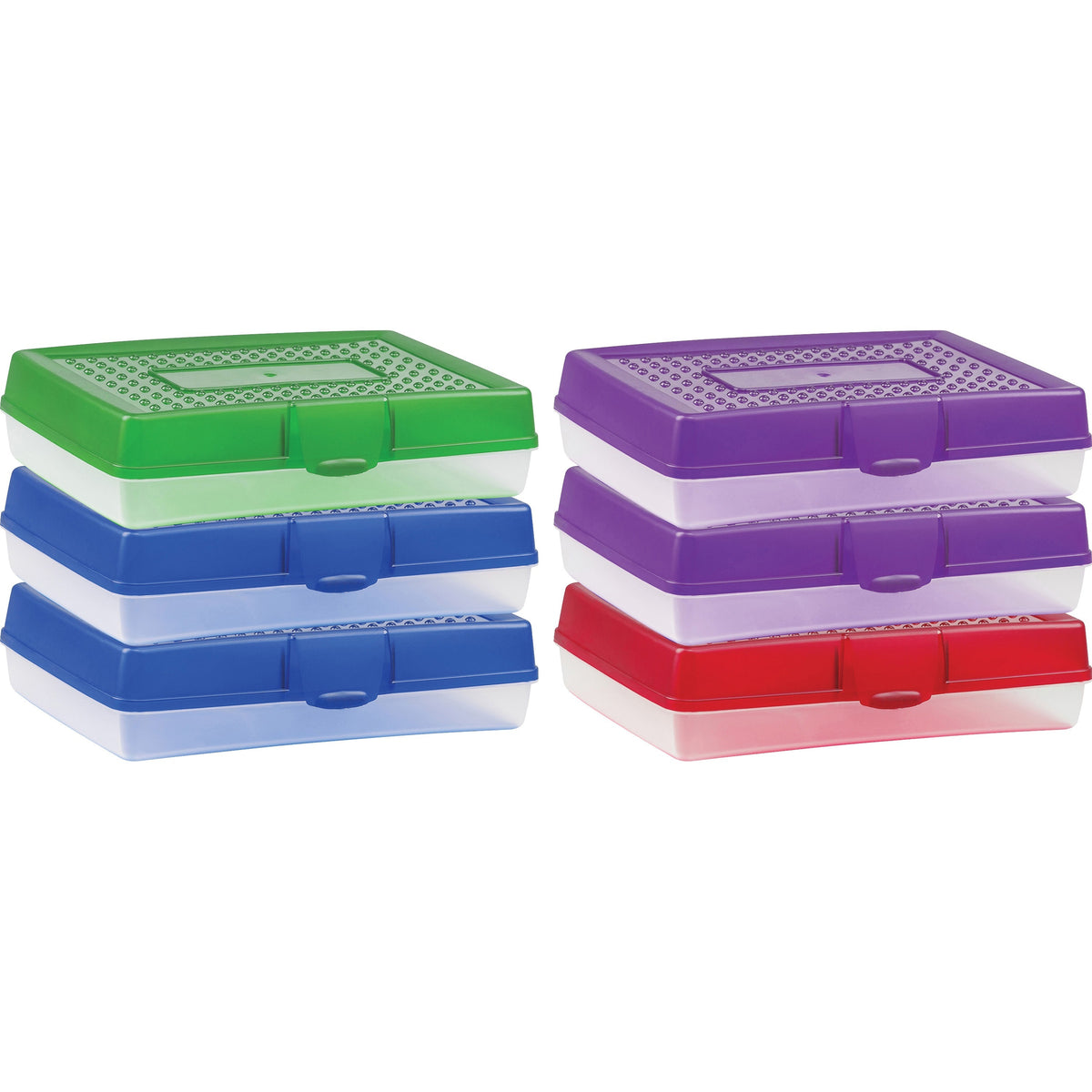 Storex Carrying Case Pencil - Assorted Bright - Impact Resistance - Plastic Body - Translucent - 2.9" Height x 11.3" Wid