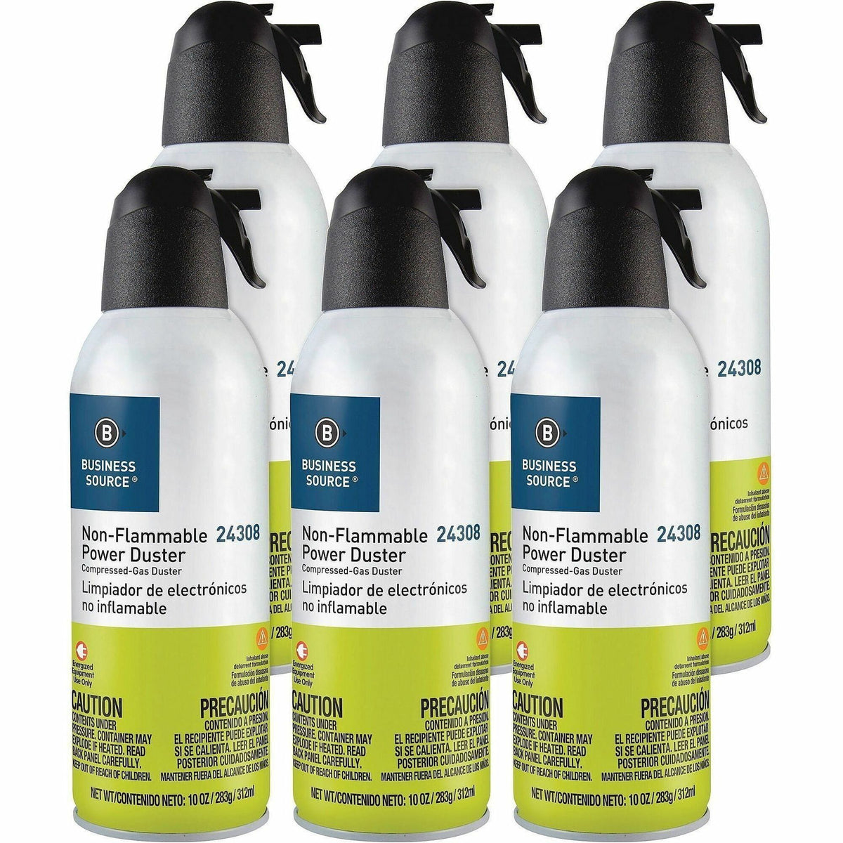 Business Source Nonflammable Power Duster - For Computer Equipment - 10 oz - Non-flammable, Ozone-safe - MultiCan - 6 /