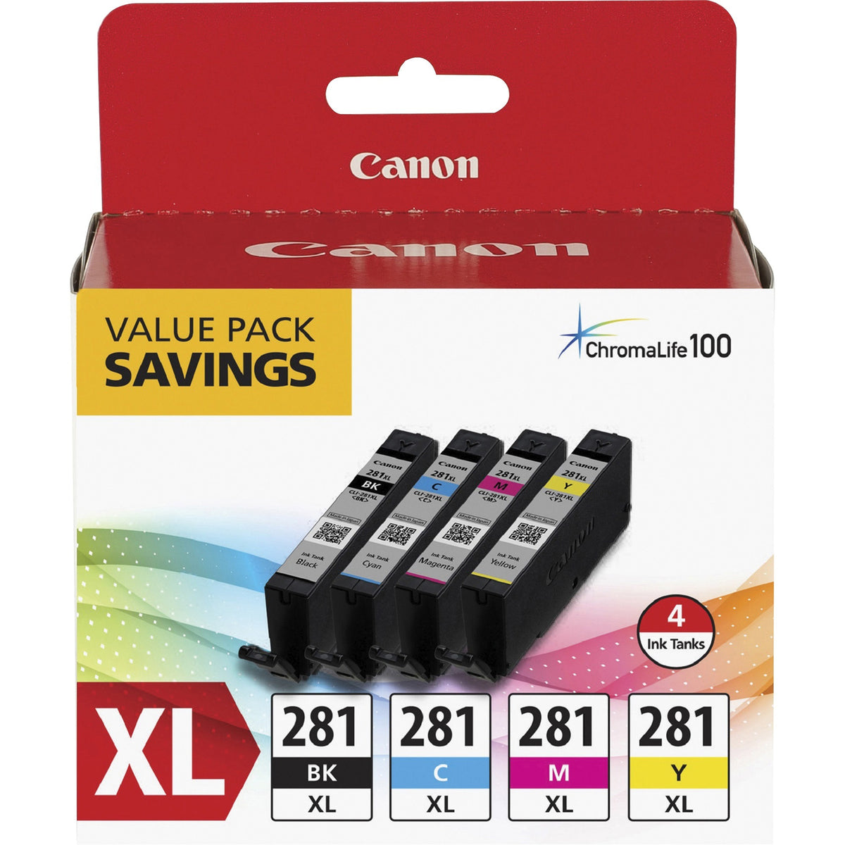Canon CLI-281XL Original Inkjet Ink Cartridge - Value Pack - Multicolor - 1 Pack