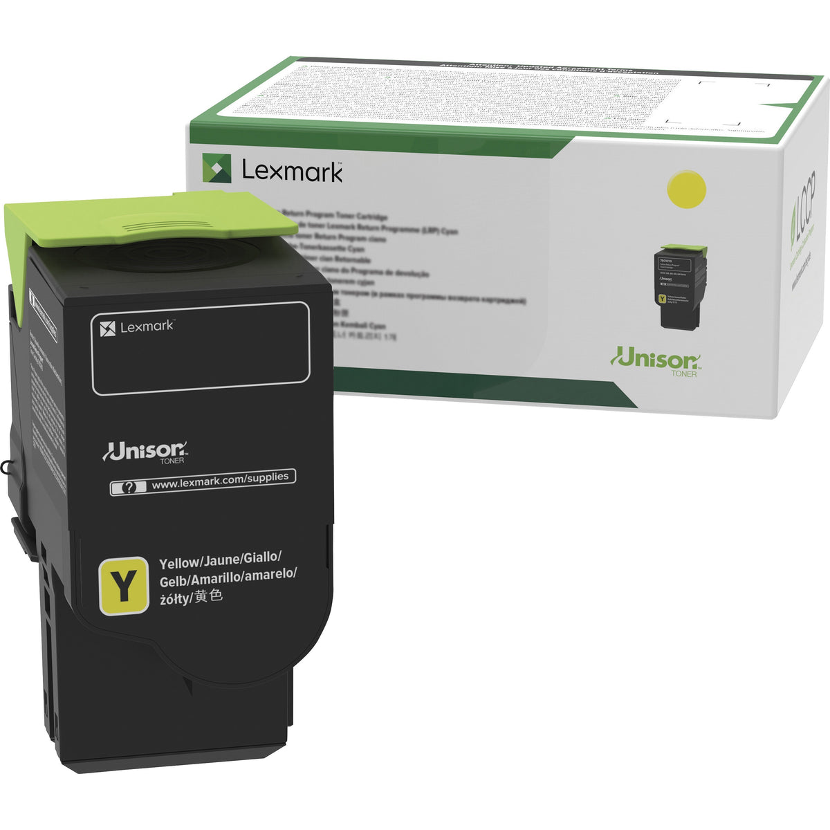 Lexmark Unison Original High Yield Laser Toner Cartridge - Yellow - 1 Each - 2300 Pages