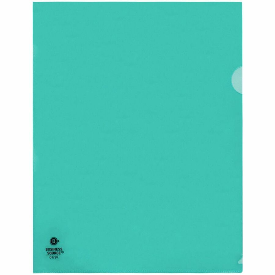 Business Source Letter File Sleeve - 8 1/2" x 11" - 20 Sheets Capacity - Green - Water Resistant, Transfer Safe, Lightwe