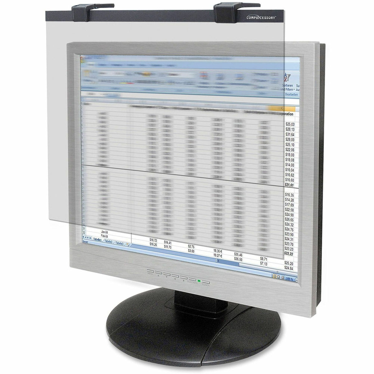 Business Source 19"-20" LCD Privacy/Antiglare Filter Black - For 19" , 20" LCD Monitor - 5:4 - Acrylic - Anti-glare - 1