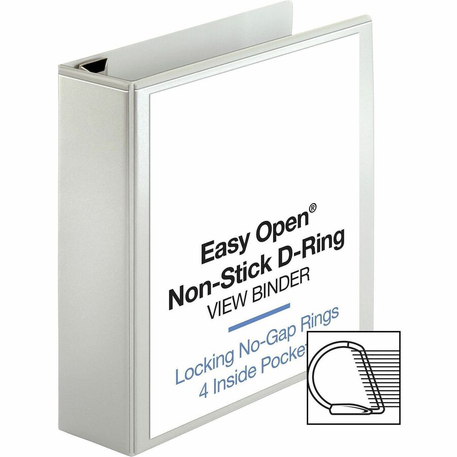 Business Source Locking D-Ring View Binder - 3" Binder Capacity - Letter - 8 1/2" x 11" Sheet Size - 650 Sheet Capacity