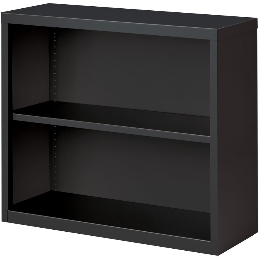 Lorell Fortress Series Bookcase - 30" Height x 34.5" Width x 12.6" Depth - 2 Shelve(s) - Material: Steel - Finish: Charc
