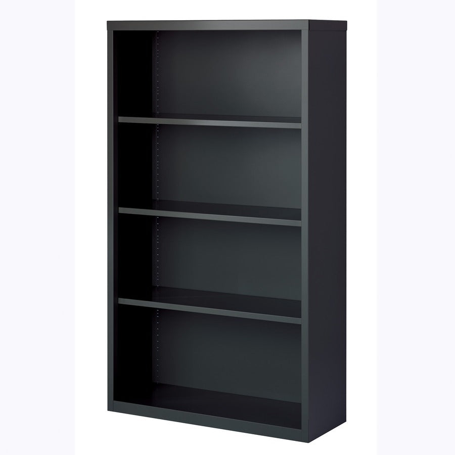 Lorell Fortress Series Bookcase - 60" Height x 34.5" Width x 13" Depth - 4 Shelve(s) - Material: Steel - Finish: Charcoa
