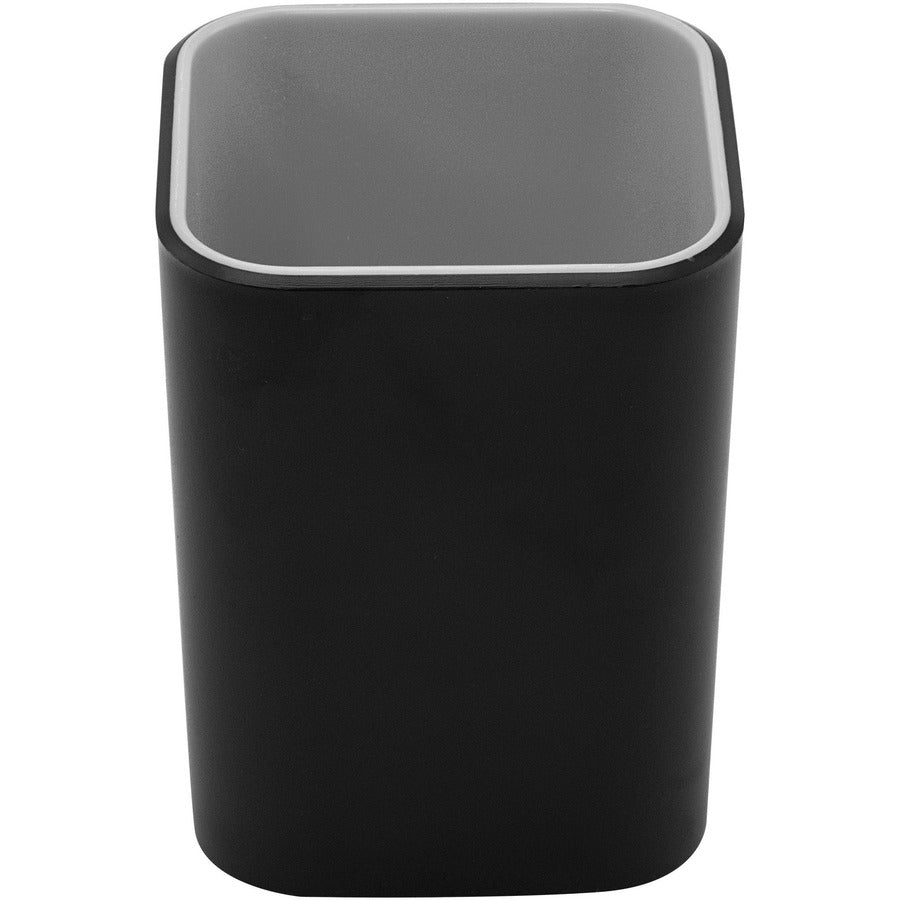 Advantus Fusion Pencil Cup - 4" Height x 2.8" Width x 2.8" Depth - Polystyrene - Black, Gray - Sturdy - 1 Each