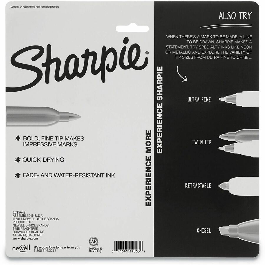 Sharpie Cosmic Color Permanent Markers - Fine Pen Point - 24 / Pack