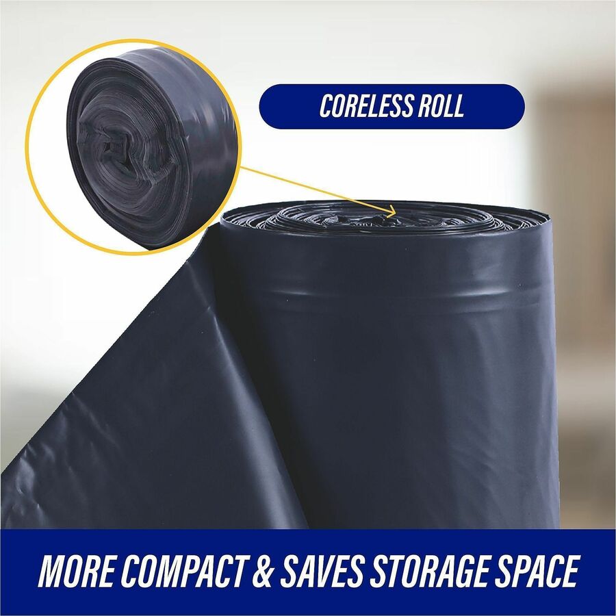 Genuine Joe Maximum Strength Trash Can Liner - Extra Large Size - 60 gal Capacity - 56" Length x 39" Width x 1.55 mil (3