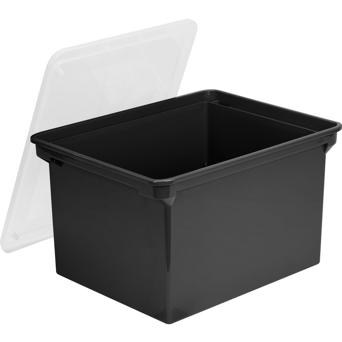 Storex Letter/Legal Tote Storage Box - Internal Dimensions: 15.50" Length x 12.25" Width x 9.25" Height - 4 / Carton
