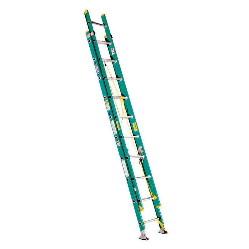 Werner 20 ft. H Fiberglass Extension Ladder Type II 225 lb. cap.