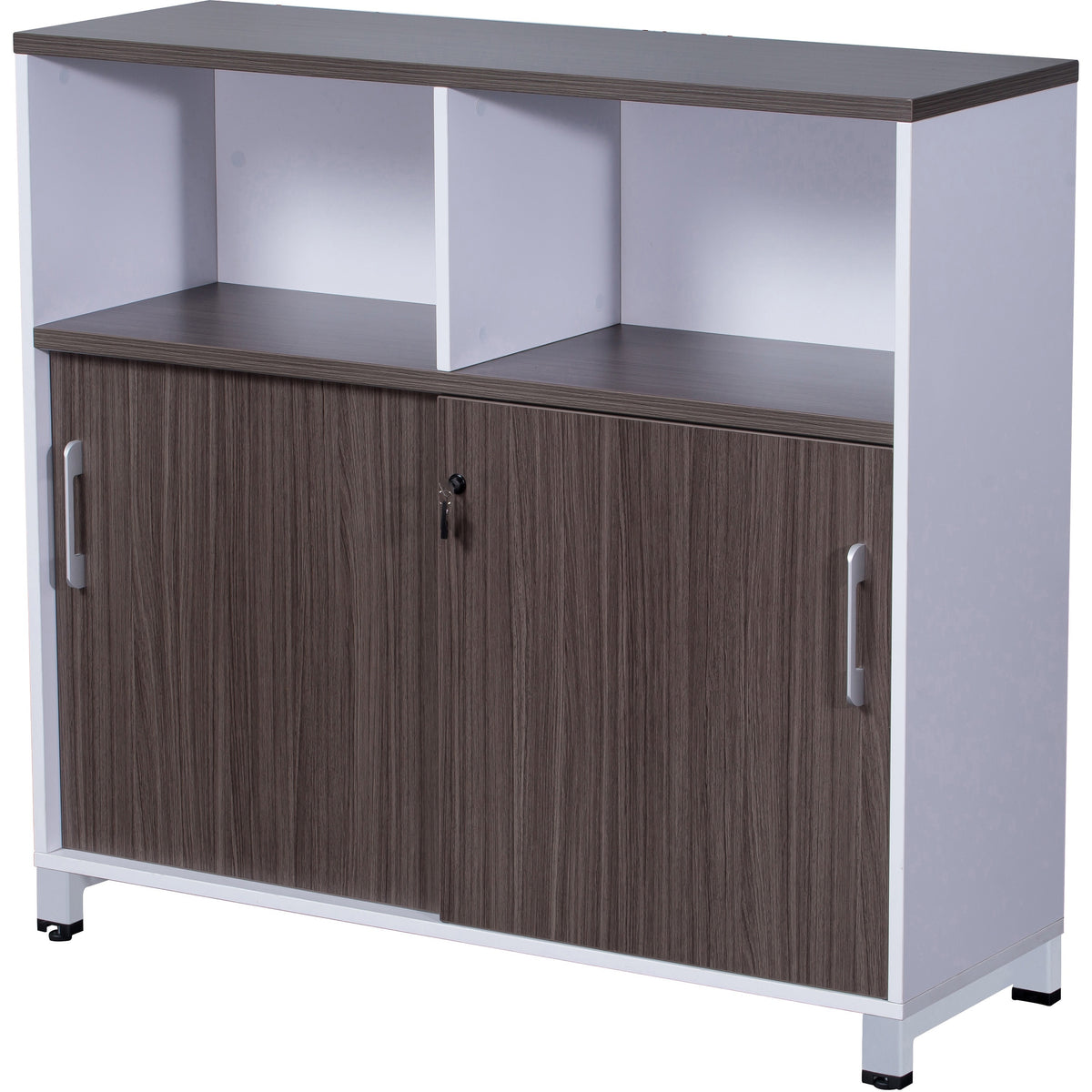 Boss Simple System 48 x 18 Storage Cabinet, Driftwood - 43" Height x 48" Width x 18" Depth - Finish: Driftwood, White, S