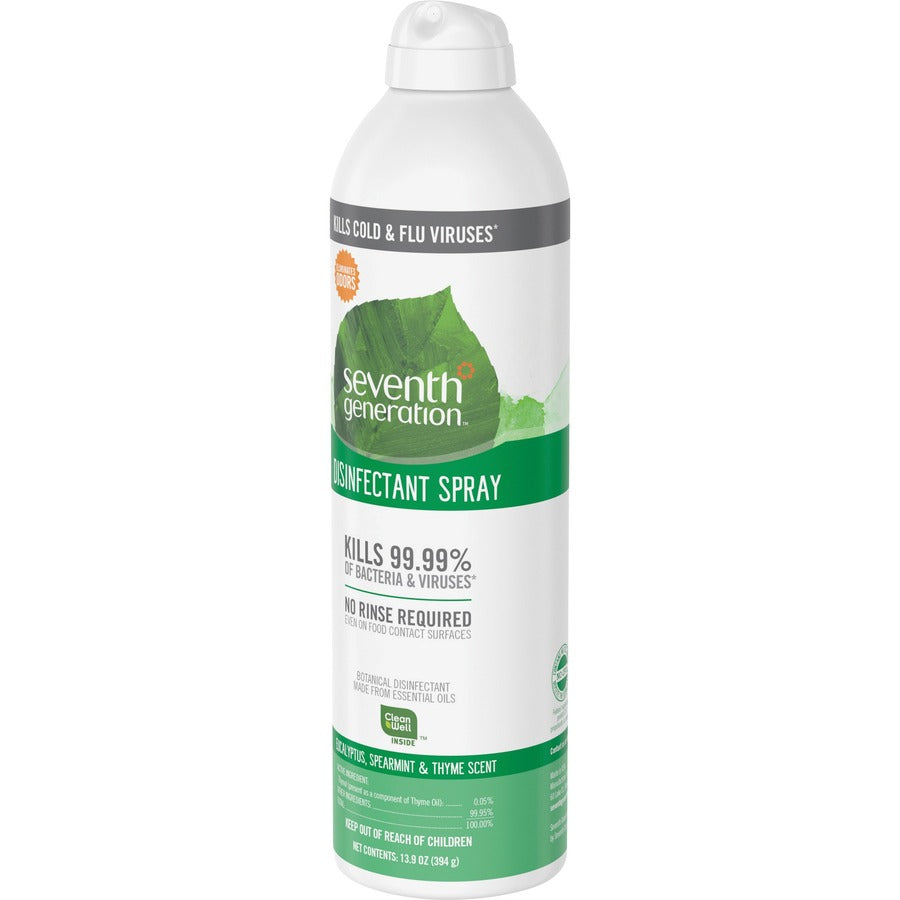 Seventh Generation Disinfectant Cleaner - For Day Care - 13.9 fl oz (0.4 quart) - Eucalyptus Spearmint & Thyme Scent - 8