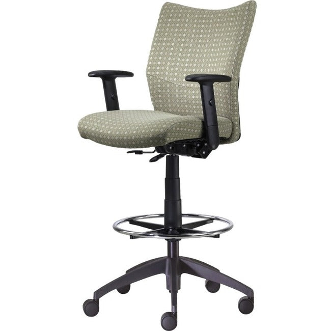 9 to 5 Seating Drafting Stool with Posture Back Control, Armless - Dove Seat Color - Foam Seat Material - Dove Back Colo