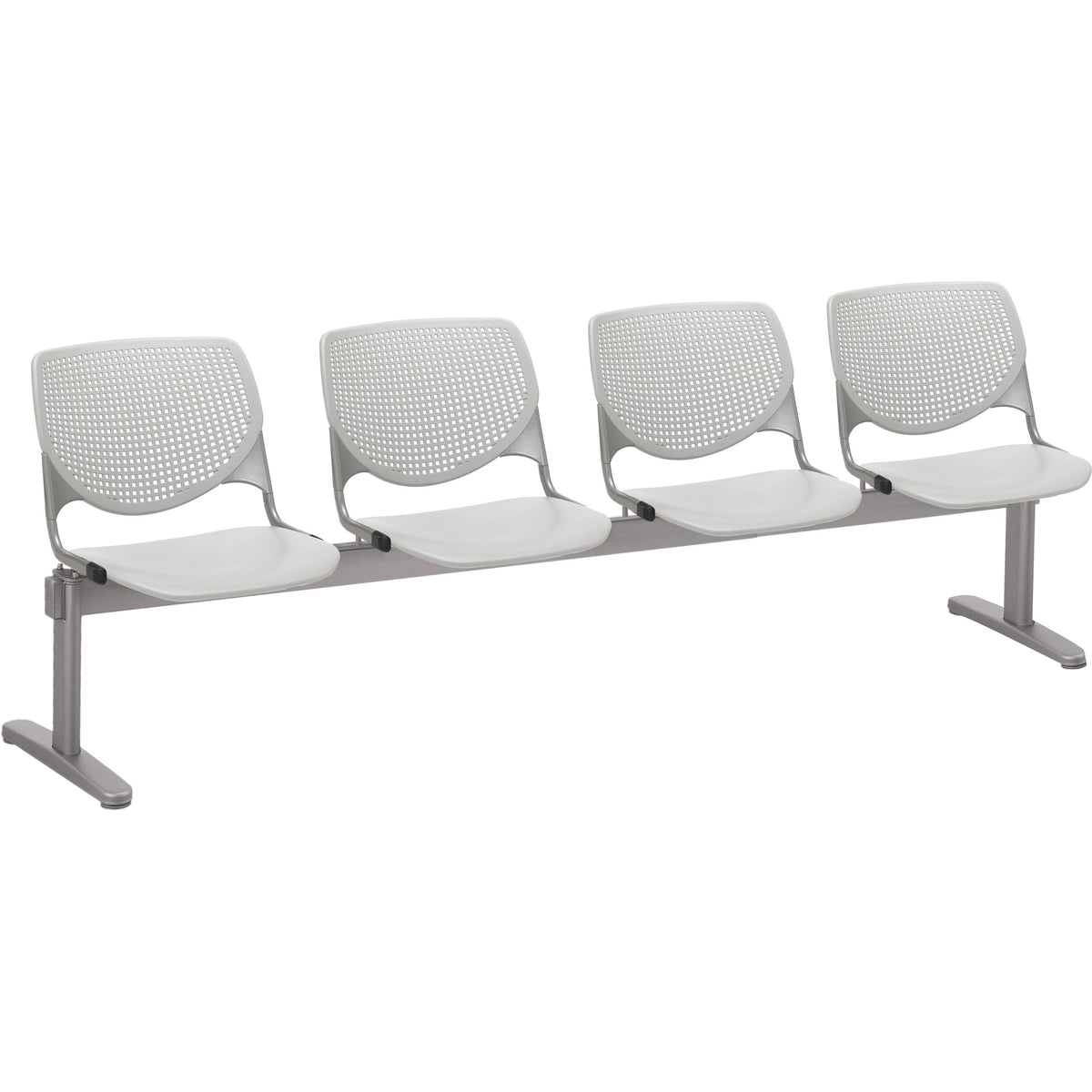 KFI Kool 4 Seat Beam Chair - Light Gray Seat Color - Polypropylene Seat Material - Light Gray Back Color - 1 Each
