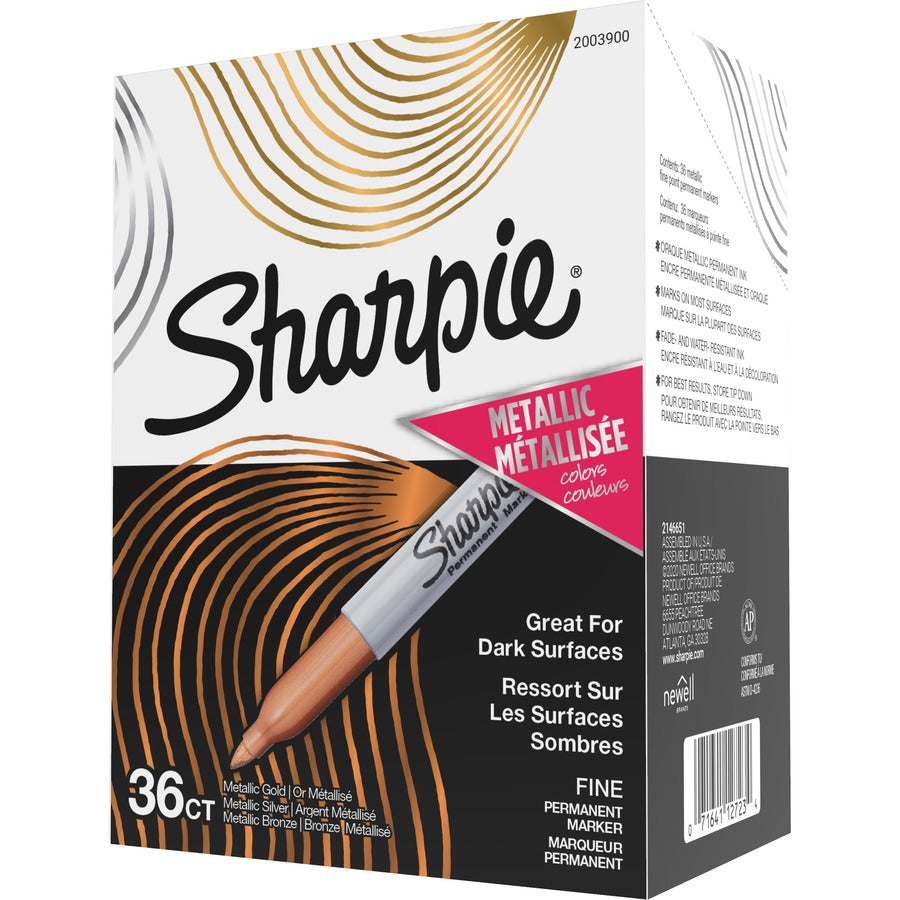 Sharpie Metallic Markers - Assorted Ink - Plastic Barrel - 36 / Box