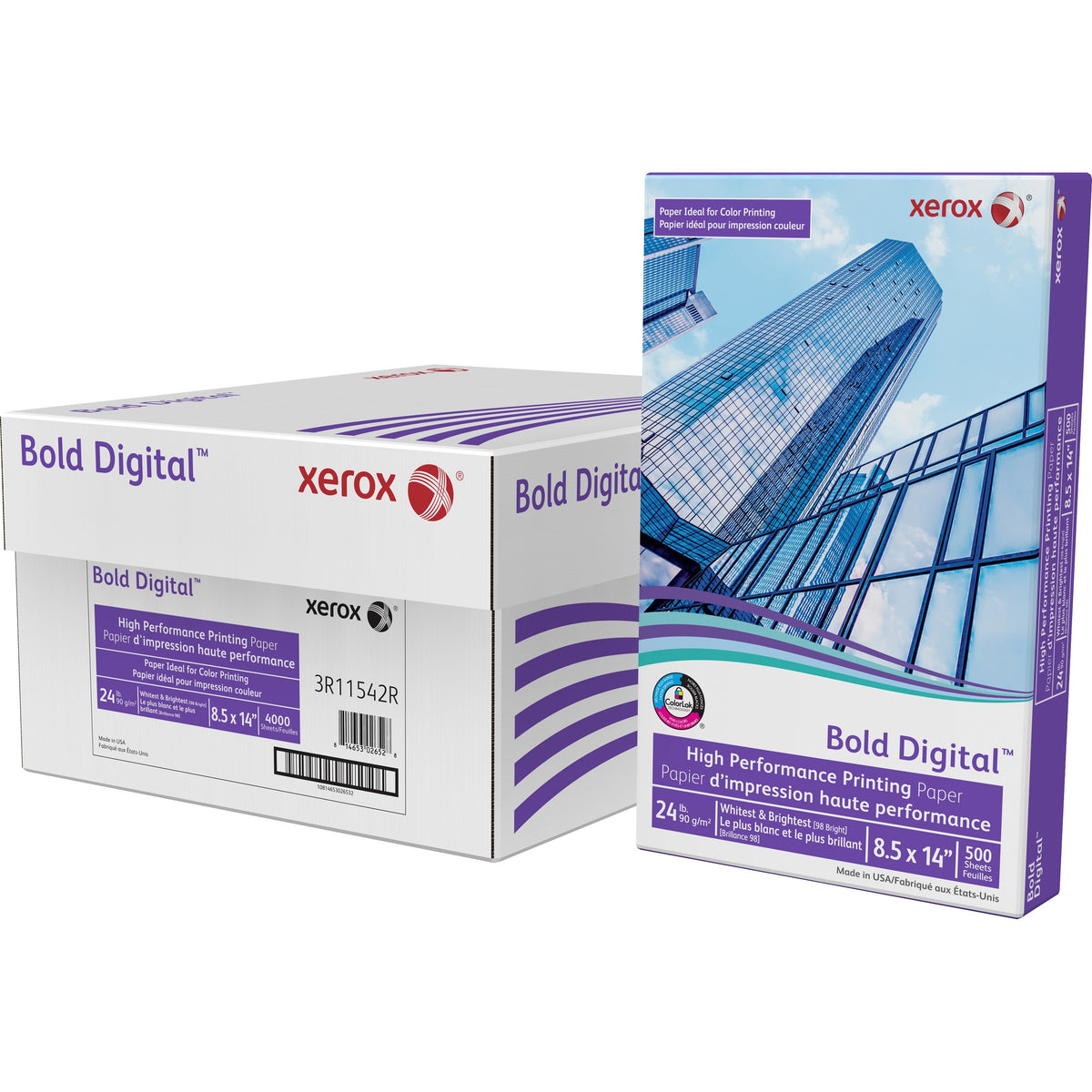 Xerox Bold Digital High Performance Paper - White - 98 Brightness - 8 1/2" x 14" - 24 lb Basis Weight - FSC - White - 8