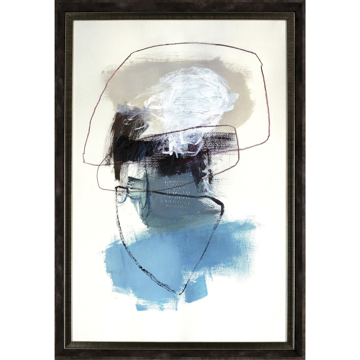 Lorell In The Middle II Framed Abstract Art - 27.50" x 39.50" Frame Size - Aqua - 1 Each