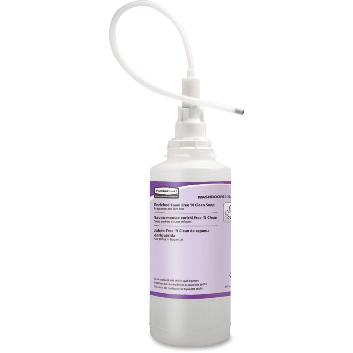 Rubbermaid Commercial One Shot Foam Free 'N Clean Soap - 27.05 fl oz - Hand - Multicolor - 4 / Carton