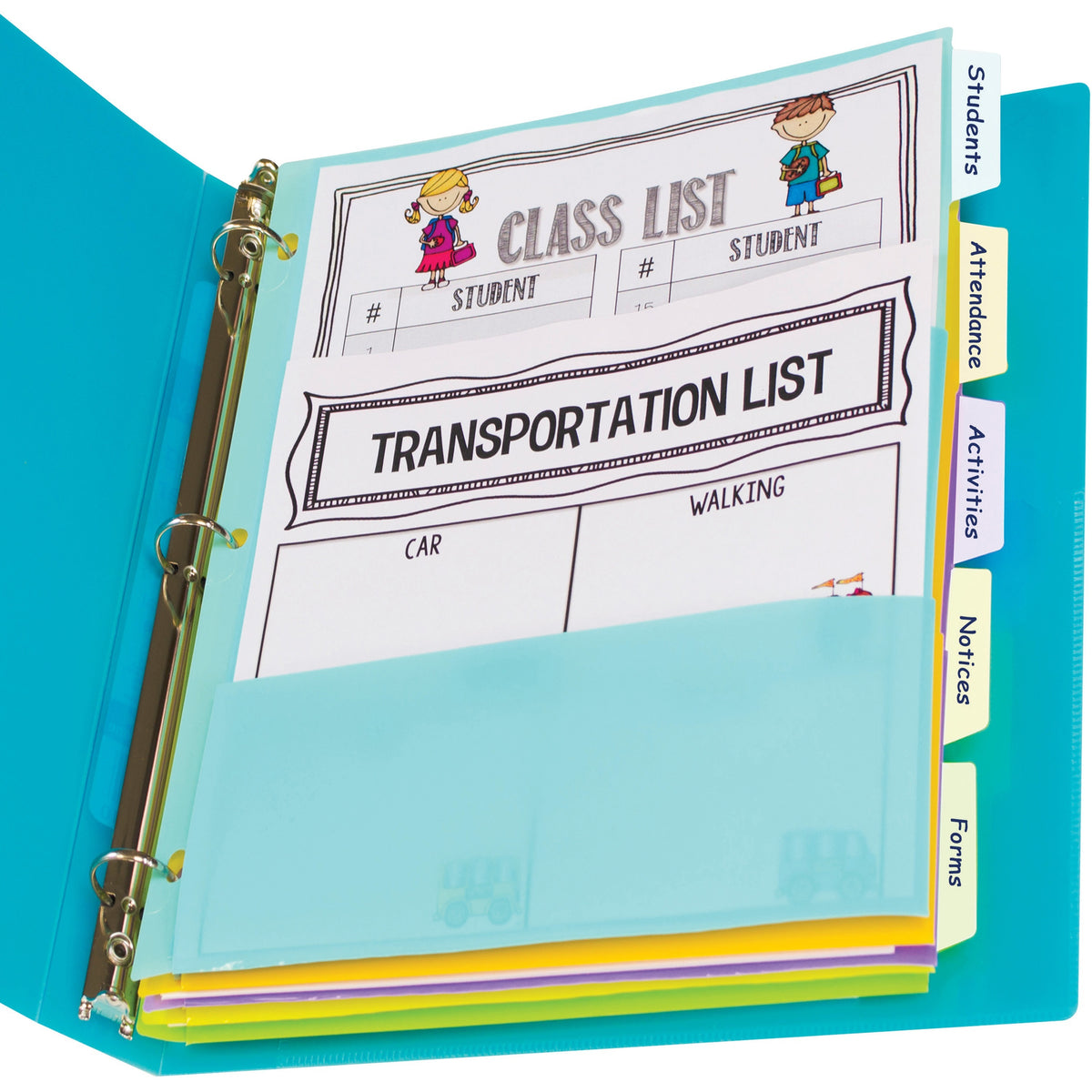 C-Line Bright Multi-pocket 5-tab Index Dividers - 5 Write-on Tab(s) - 5 Tab(s)/Set - Letter - 8.50" Width x 11" Length -