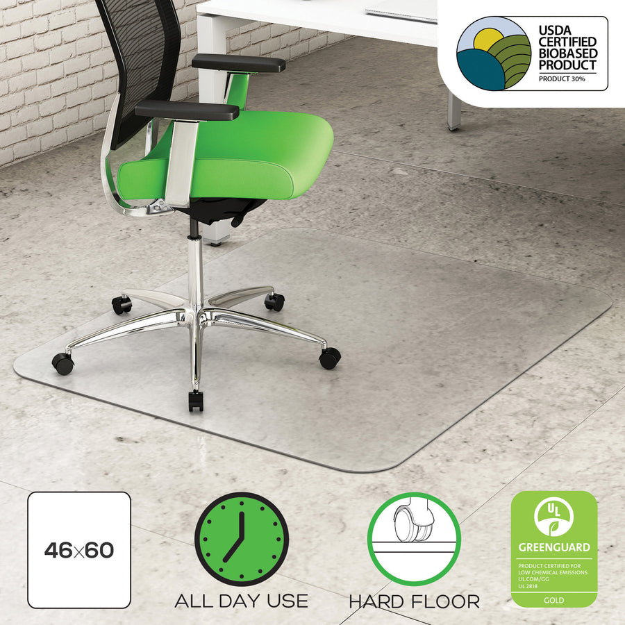 Deflecto Earth Source Hard Floor Mat - Commercial, Carpet, Hard Floor - 60" Length x 46" Width x 0.100" Thickness - Rect