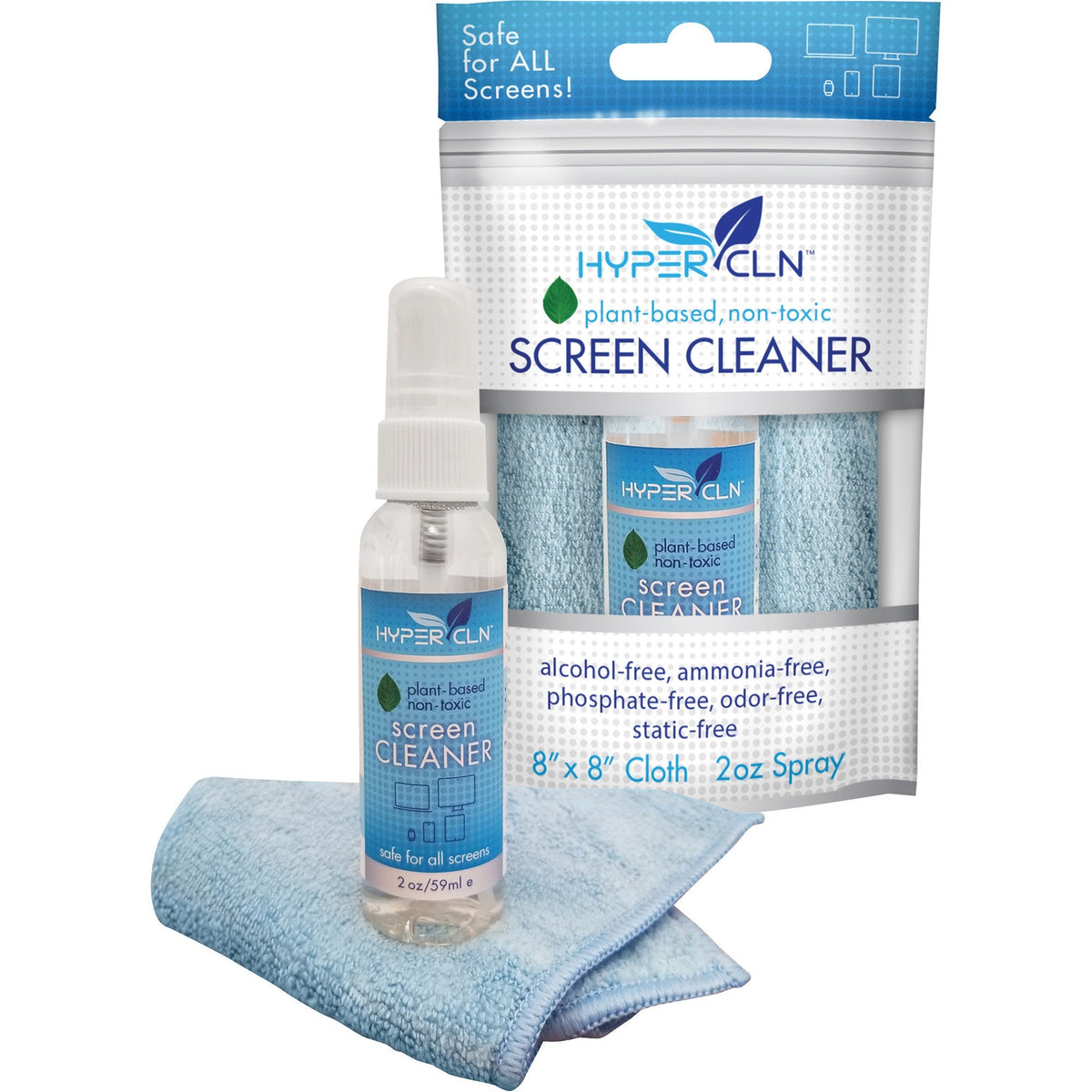 Falcon HyperClean Plant-based Screen Cleaner Kit - For Multipurpose - 2 fl oz - 1 Kit