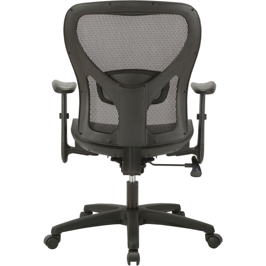Lorell Mesh Mid-Back Task Chair - Mesh Seat Material - Mesh Back Material - Mid Back - 5-star Base - Black - 1 Each