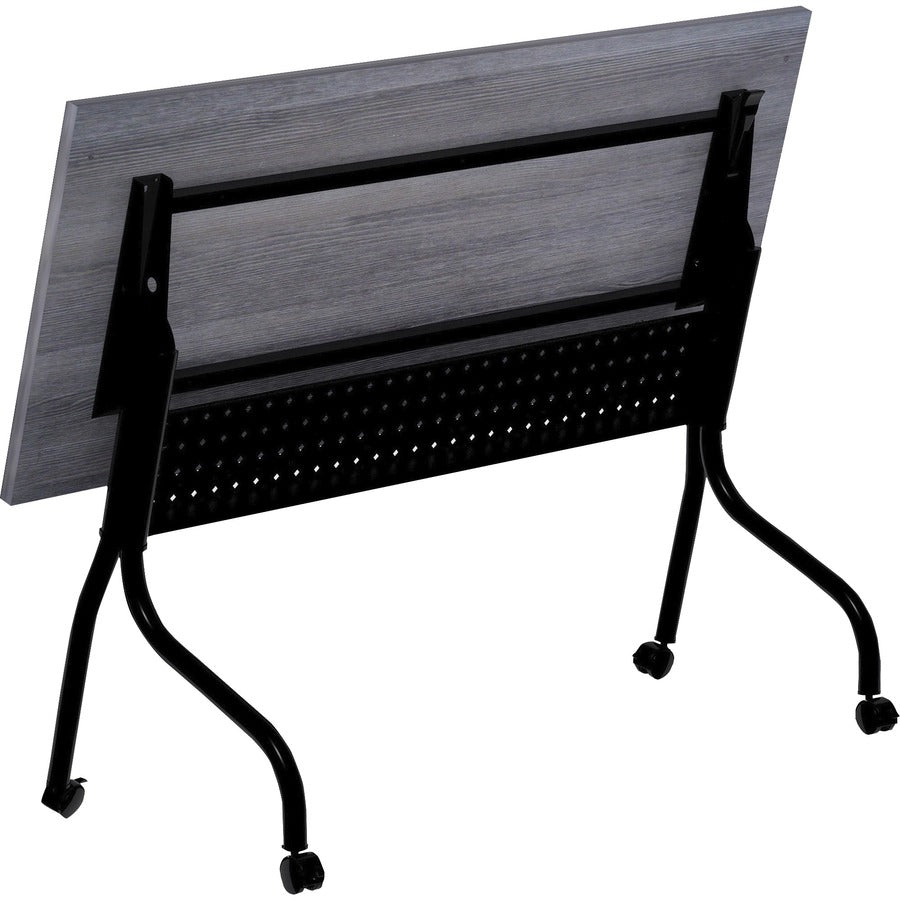 Lorell Preference Flip and Nest Training Table - Charcoal Rectangle, Melamine Top - Black Four Leg Base - 1 Each