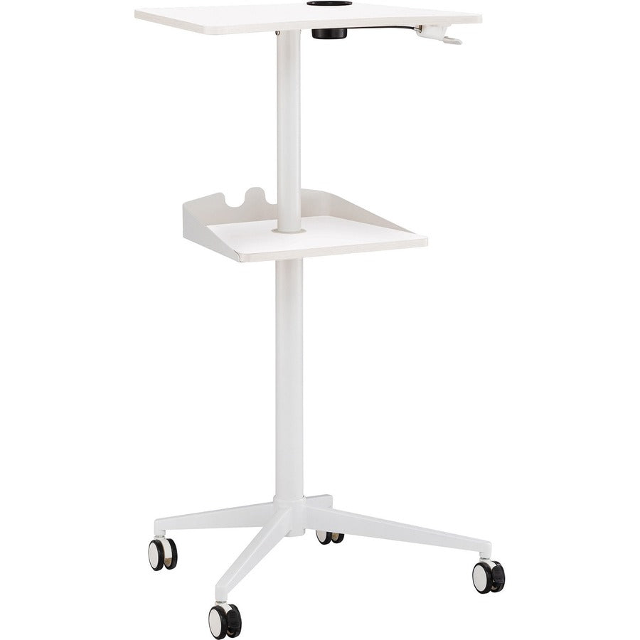 Safco Active Collection Vum Mobile Workstation - 47.8" Height x 25.2" Width x 19.8" Depth - 2 Shelve(s) - Finish: White