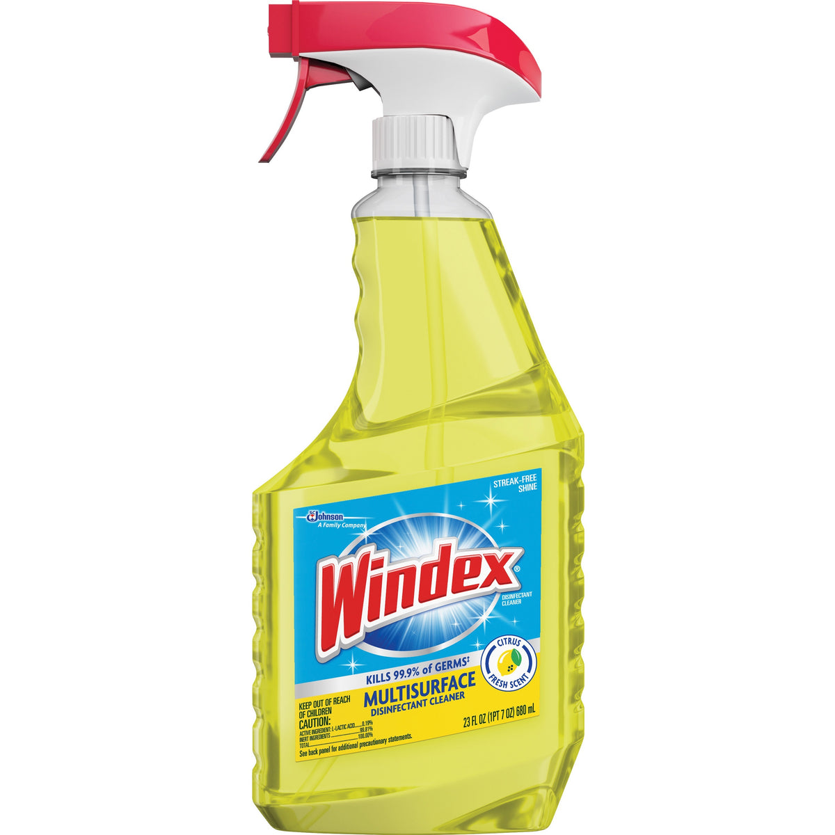 Windex® MultiSurface Disinfectant Spray - Ready-To-Use - 23 fl oz (0.7 quart) - Fresh Citrus Scent - Residue-free, Non-p