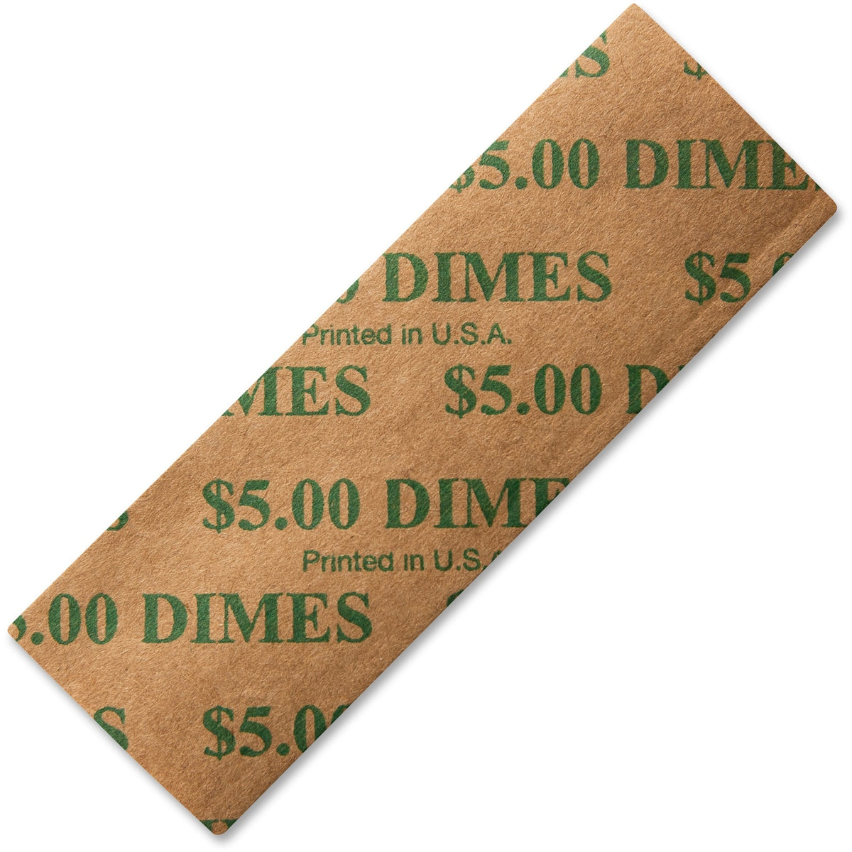 ICONEX SecurIT Color-coded Flat Coin Wrappers - Total $5.0 in 10¢ Denomination - Color Coded, Sturdy - Kraft Paper - Gre