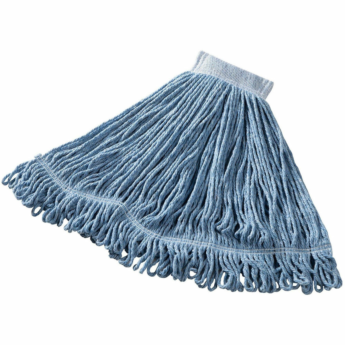 Rubbermaid Commercial Super Stitch 24 oz Blend Wet Mop Heads - Antimicrobial - Cotton, Synthetic Yarn - Blue - 6 / Carto