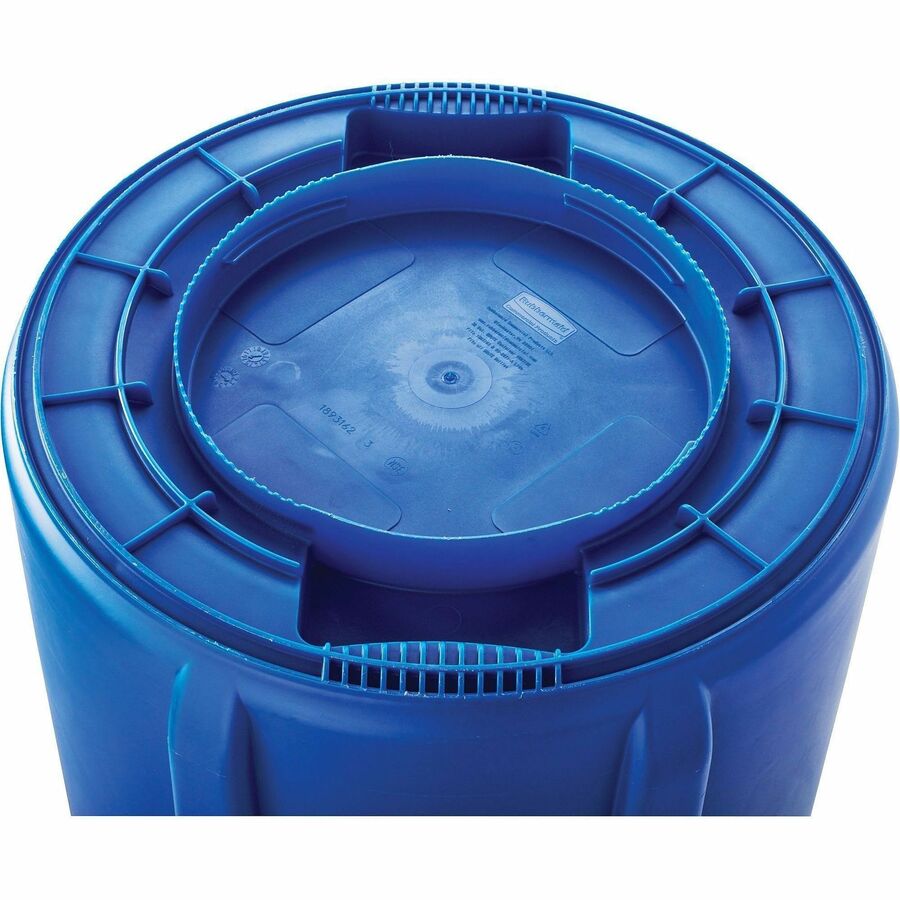 Rubbermaid Commercial Brute 32-Gallon Vented Recycling Containers - 32 gal Capacity - Round - 6 / Carton