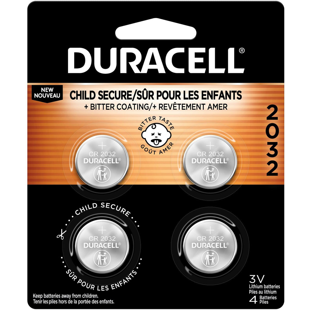 Duracell 2032 3V Lithium Battery 4-Packs - 30 / Carton