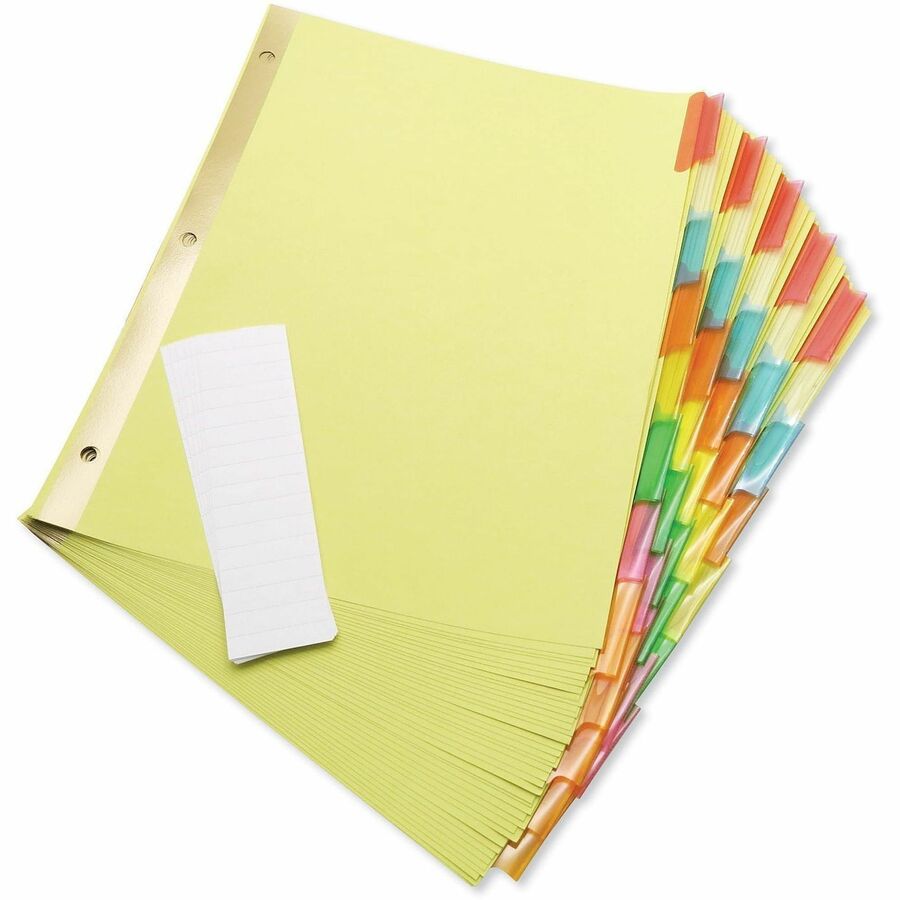 Universal Index Divider - 8 Write-on Side Tab(s) - Letter - 8.50" Width x 11" Length - 3 Hole Punched - Buff Paper Divid