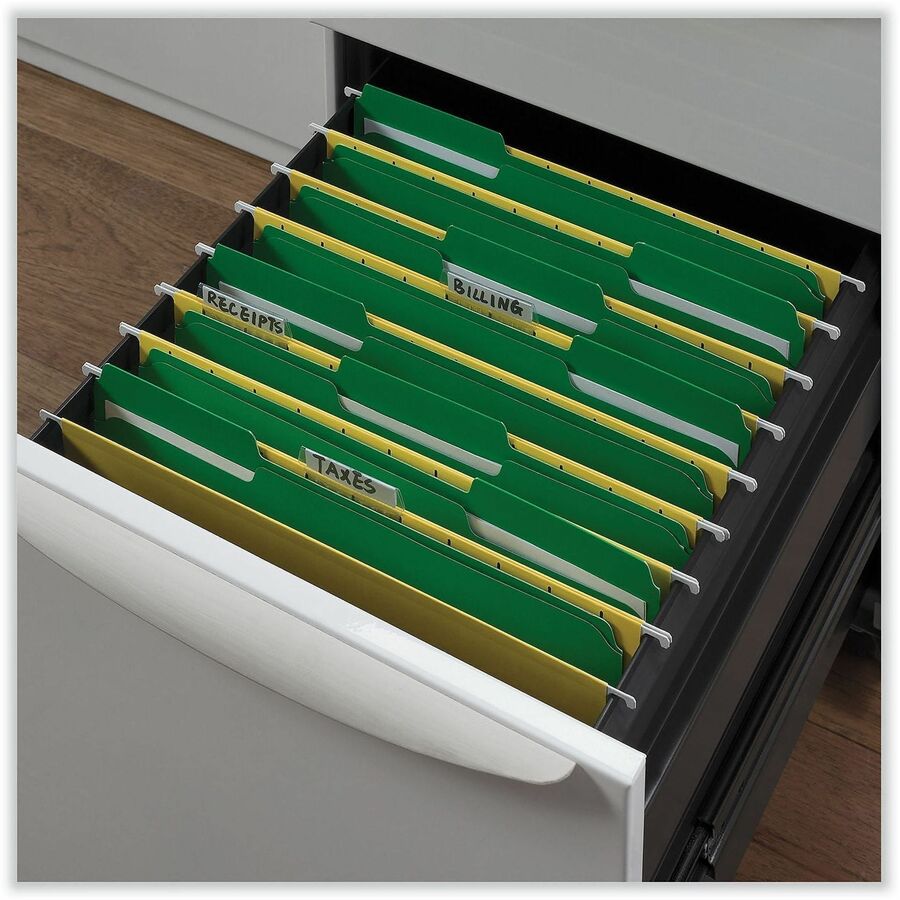 Universal 1/3 Tab Cut Letter Recycled Top Tab File Folder - 8 1/2" x 11" - 1" Expansion - Assorted Tab Position - 11 pt.