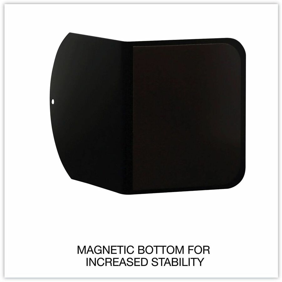 Universal Magnetic Bookends, Magnetic Base, 6 x 5 x 7, Metal, Black, Pair - 7" Height x 6" Width x 5" Depth - Magnetic -