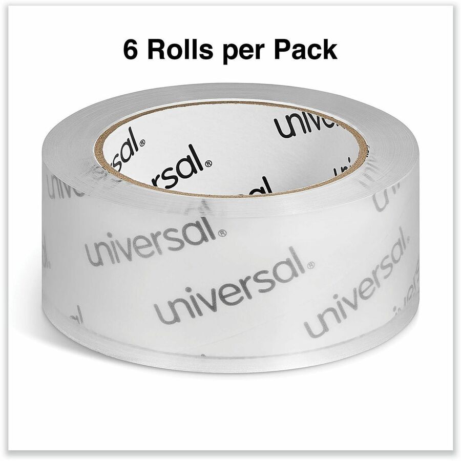 Universal Packaging Tape - 109 yd Length x 1.88" Width x 1.7 mil Thickness - 3" Core - Clear - Acrylic - Plastic Backing