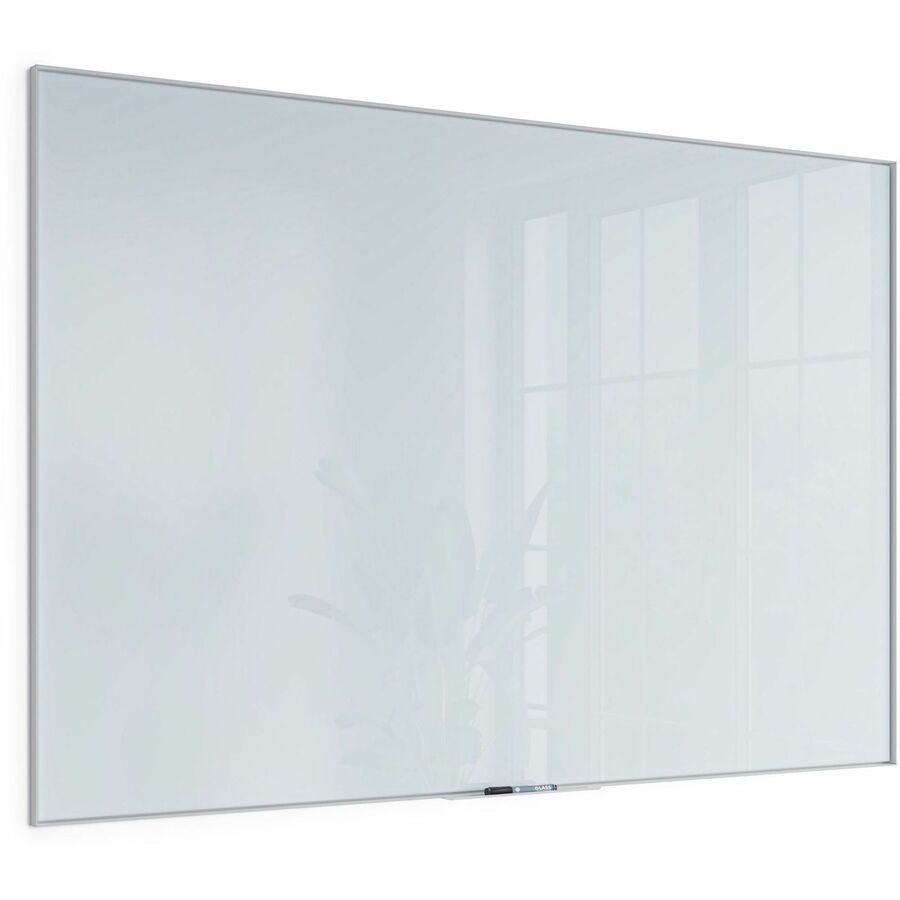 U Brands Non-Magnetic Glass Dry-Erase Board - 72" (6 ft) Width x 48" (4 ft) Height - Frosted White Tempered Glass Surfac