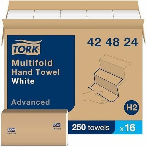 TORK Advanced Multifold Hand Towels - 1 Ply - Multifold - White - 250/Bundle - 16 / Carton