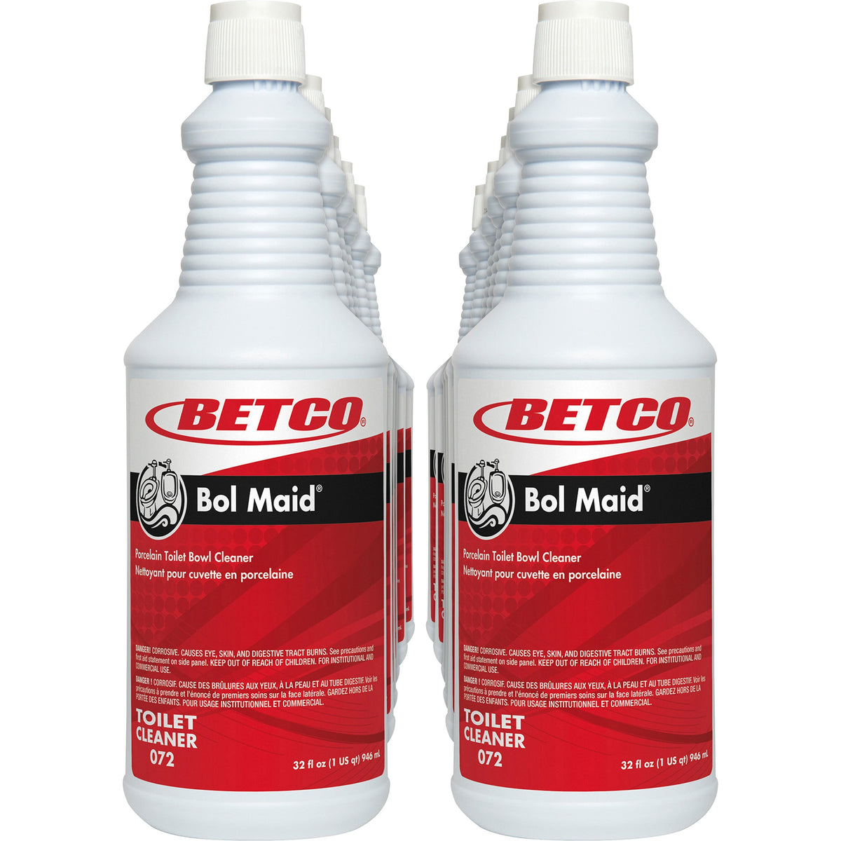 Betco Bol Maid Toilet & Urinal Cleaner - Ready-To-Use - 32 fl oz (1 quart) - 38.60 oz (2.41 lb) - Mint Scent - Blue - 12
