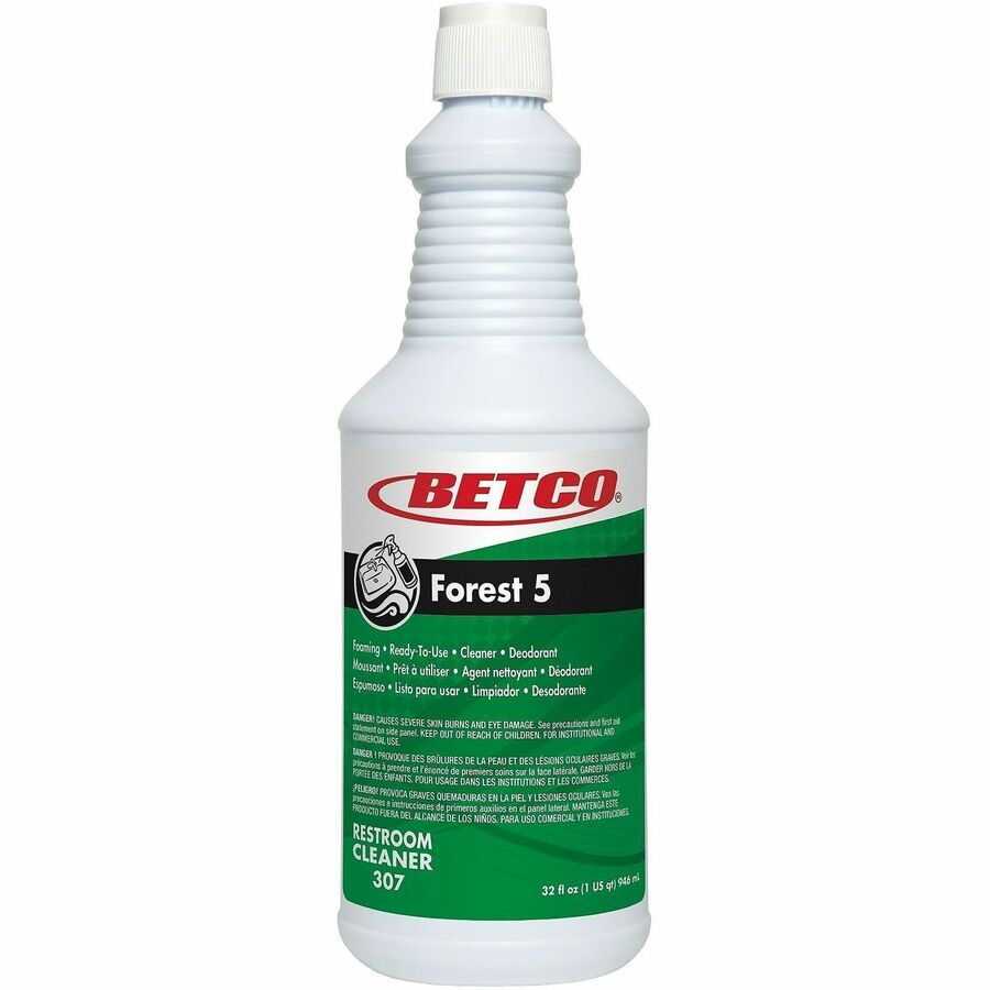 Betco Forest 5 Foaming Cleaner, Mint, 32 Oz, Straw, Pack Of 12 Bottles - Ready-To-Use - 32 oz (2 lb) - Mint Scent - 12 /