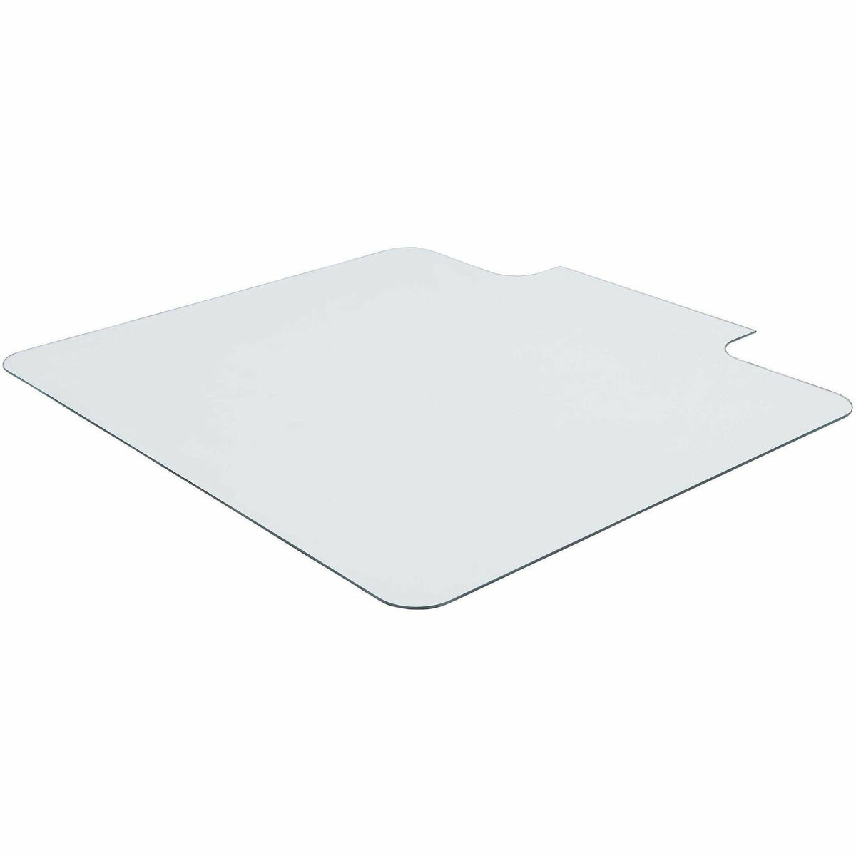 Lorell Tempered Glass Chairmat with Lip - Hardwood Floor, Carpet53" Width x 45" Depth - Lip Size 6" Length x 23" Width -