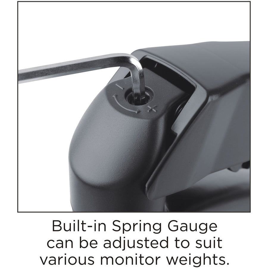 Lorell Mounting Arm for Monitor - Black - Height Adjustable - 1 Display(s) Supported - 14.30 lb Load Capacity - 75 x 75,